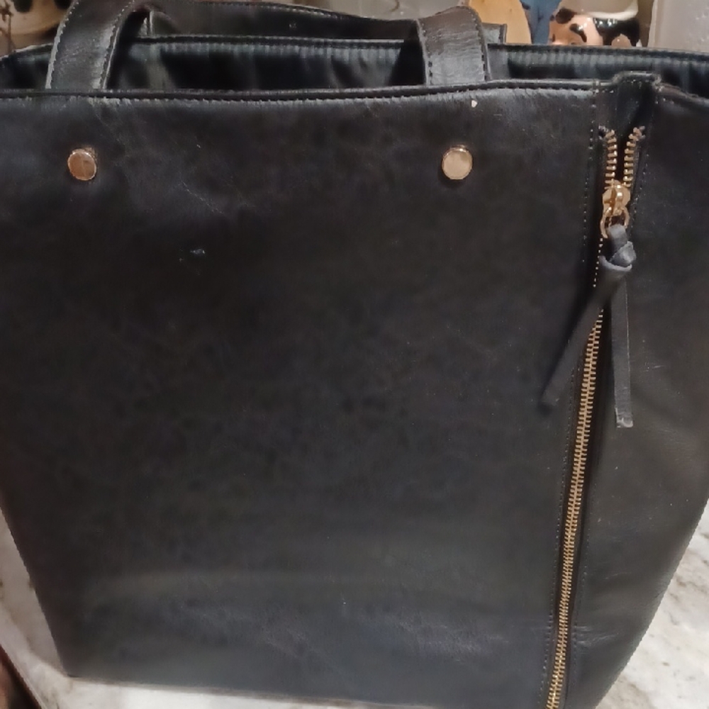 Neiman Marcus Black Tote with Gold Accents
